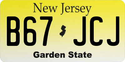 NJ license plate B67JCJ
