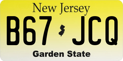NJ license plate B67JCQ