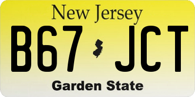 NJ license plate B67JCT