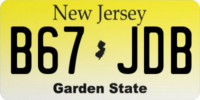 NJ license plate B67JDB