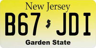 NJ license plate B67JDI