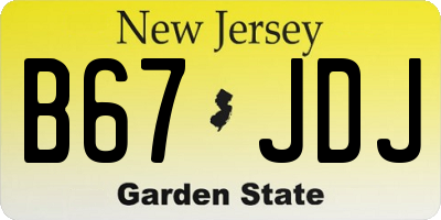 NJ license plate B67JDJ
