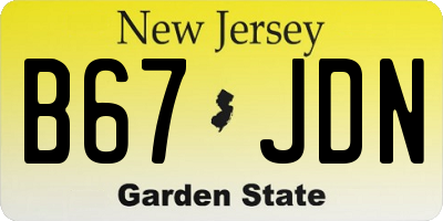 NJ license plate B67JDN