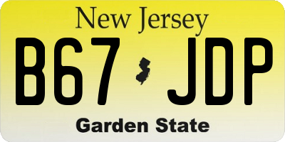 NJ license plate B67JDP