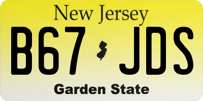 NJ license plate B67JDS