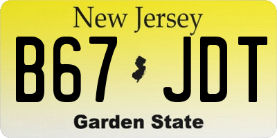 NJ license plate B67JDT