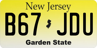 NJ license plate B67JDU