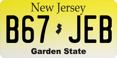 NJ license plate B67JEB