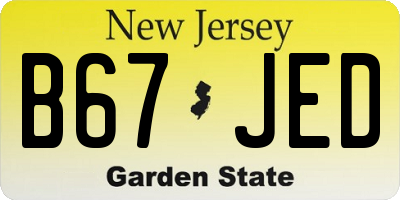 NJ license plate B67JED