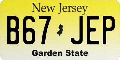 NJ license plate B67JEP