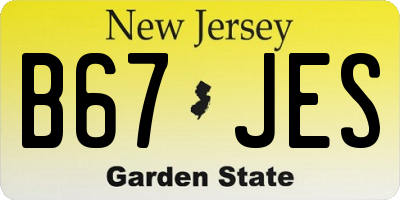 NJ license plate B67JES