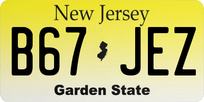 NJ license plate B67JEZ