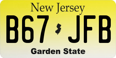 NJ license plate B67JFB