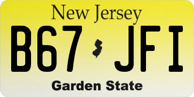 NJ license plate B67JFI