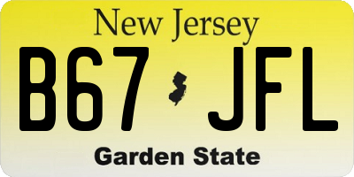 NJ license plate B67JFL