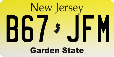 NJ license plate B67JFM