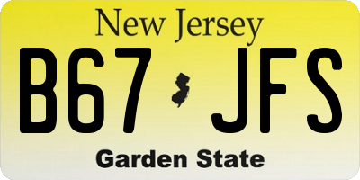 NJ license plate B67JFS