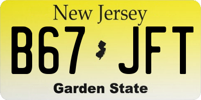 NJ license plate B67JFT