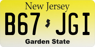 NJ license plate B67JGI