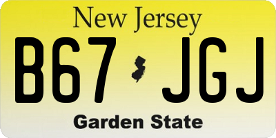 NJ license plate B67JGJ