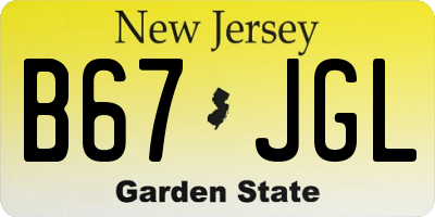 NJ license plate B67JGL