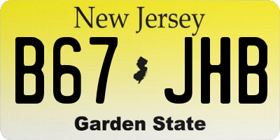 NJ license plate B67JHB