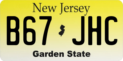 NJ license plate B67JHC
