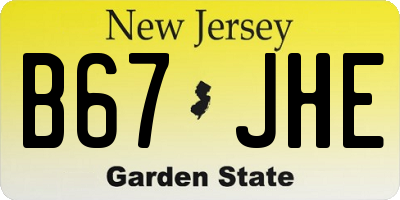 NJ license plate B67JHE