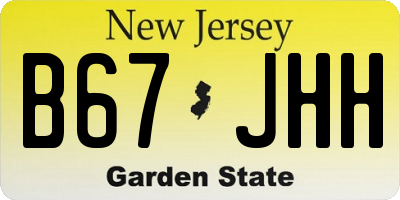 NJ license plate B67JHH