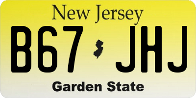 NJ license plate B67JHJ