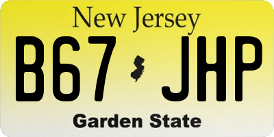 NJ license plate B67JHP