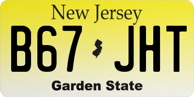 NJ license plate B67JHT