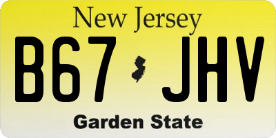 NJ license plate B67JHV