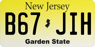 NJ license plate B67JIH