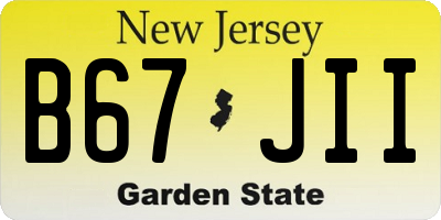 NJ license plate B67JII