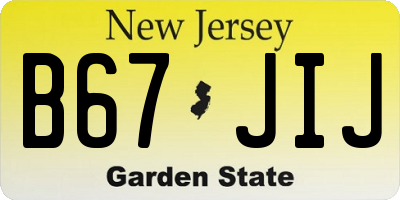 NJ license plate B67JIJ