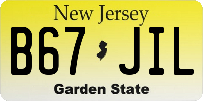 NJ license plate B67JIL