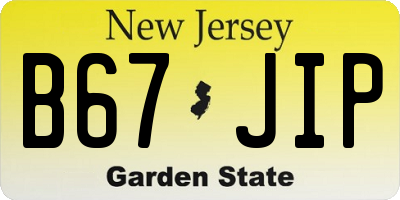 NJ license plate B67JIP