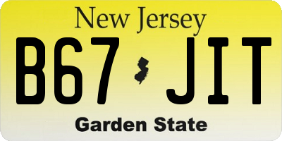 NJ license plate B67JIT