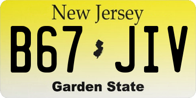 NJ license plate B67JIV