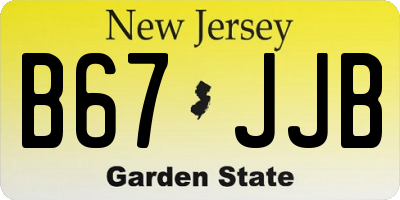 NJ license plate B67JJB