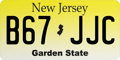 NJ license plate B67JJC
