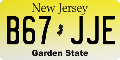 NJ license plate B67JJE