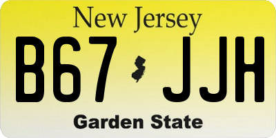 NJ license plate B67JJH