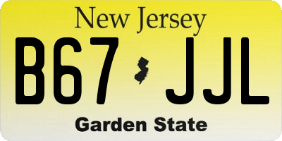 NJ license plate B67JJL
