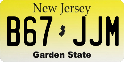 NJ license plate B67JJM