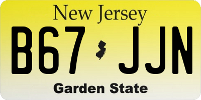 NJ license plate B67JJN