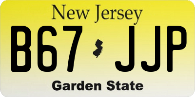 NJ license plate B67JJP
