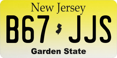NJ license plate B67JJS