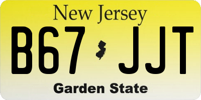 NJ license plate B67JJT